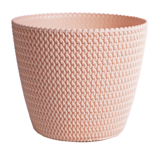 Doniczka okrągła "pleciona" Splofy - 22 cm - brzoskwiniowy