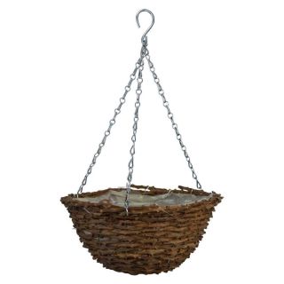 Kosz wiszący na kwiaty, pleciony - 30 cm - model FL5616