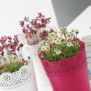 Osłonka ażurowa Lace - koronkowe wykończenie - 18 cm - biała
