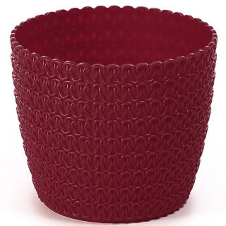 Osłonka okrągła Magnolia Jersey - 16 cm - bordowa