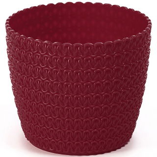 Osłonka okrągła Magnolia Jersey - 19 cm - bordowa