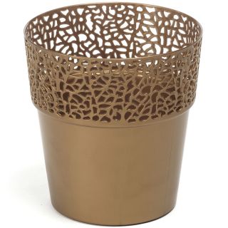 Osłonka z koronkowym wykończeniem, ażurowa Rosa - 13 cm - złota