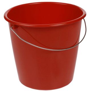 Wiadro z uchwytem metalowym - 10 litrów - czerwone