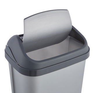 Kosz na śmieci z obrotową pokrywą - Swantje - 10 litrów - jasnosrebrny