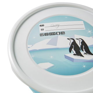 Zestaw 3 pojemników okrągłych na żywność - Mia "Polar" - 2,3 litra - lodowy niebieski