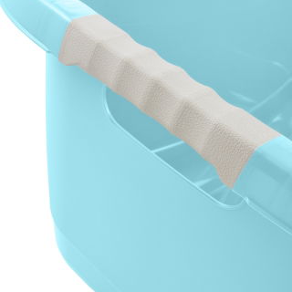 Ergonomiczna wanna na pranie z miękkimi uchwytami - Janne - wodny niebieski