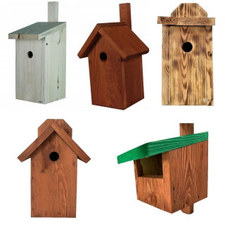 Budki lęgowe dla ptaków - różne kolory - 5 szt.