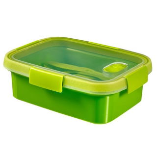 Pojemnik na żywność prostokątny ze sztućcami - Smart To Go Lunch - 1 litr - zielony