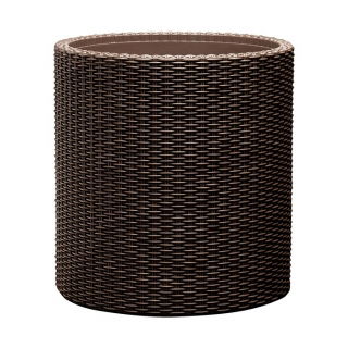 Doniczka okrągła duża - śr. 43,7 cm - Cylinder Planter - brązowa