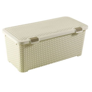 Pojemnik zamykany Rattan Style - 72 litrów - kremowy