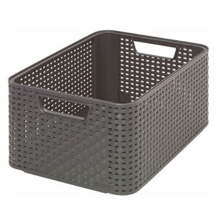 Koszyk Rattan Style - 18 litrów - ciemny szary
