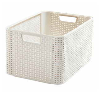 Koszyk Rattan Style - 30 litrów - kremowy