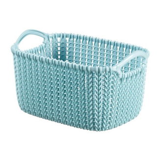 Koszyk prostokątny Knit - 3 litry - szarobłękitny
