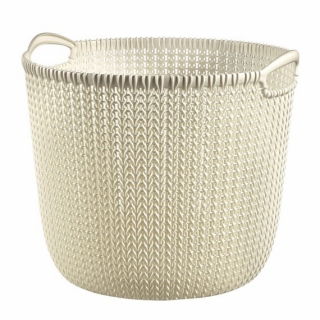 Koszyk okrągły Knit - 30 litrów - kremowy