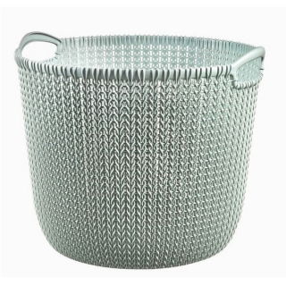 Koszyk okrągły Knit - 30 litrów  - szarobłękitny