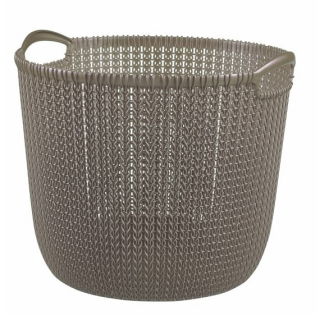 Koszyk okrągły Knit - 30 litrów  - brązowoszary