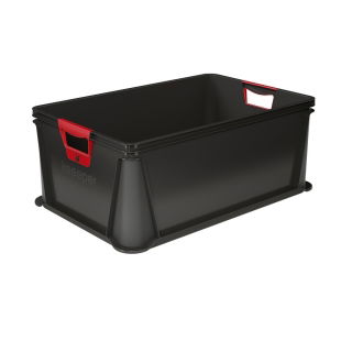 Pojemnik eurobox z miękkim uchwytami - 45 litrów - grafit