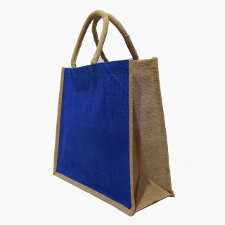 Torba jutowa - 40 x 35 x 15 cm - kolor niebieski