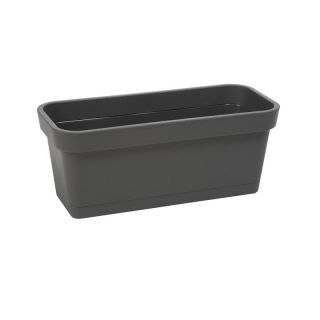 Skrzynka balkonowa Lobelia + podstawka - 40 cm - antracyt
