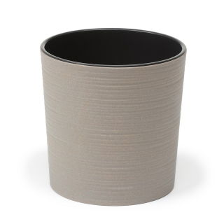 Doniczka ekologiczna z domieszką drewna - Malwa Eco - 19 cm - dłuto - szara