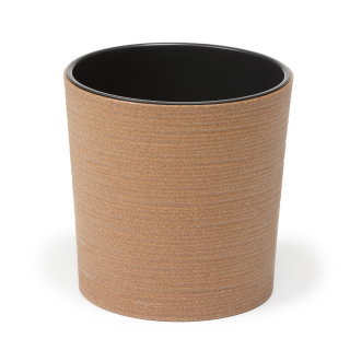 Doniczka ekologiczna z domieszką drewna - Malwa Eco - 19 cm - dłuto - naturalne drewno
