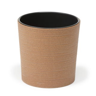 Doniczka ekologiczna z domieszką drewna - Malwa Eco - 25 cm - dłuto - naturalne drewno