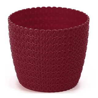 Osłonka okrągła Magnolia Jersey - 11 cm - bordowa