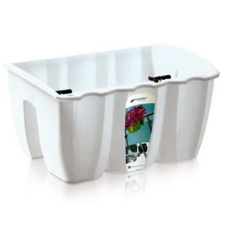Skrzynka balkonowa do montowania na balustradach Crown - biała - 40 cm