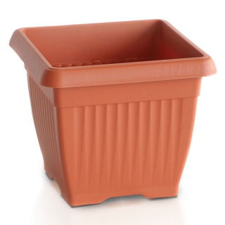 Doniczka zewnętrzna kwadratowa Terra 24 cm - terakota