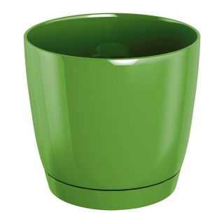 Okrągła doniczka z podstawką Coubi - 12 cm - Oliwka - Prosperplast