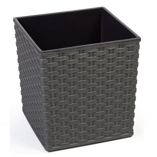 Doniczka kwadratowa Juka - 30 cm - rattan grafit metalik