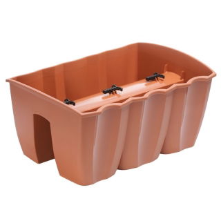 Skrzynka balkonowa Crown do montowania na balustradach - terakota - 40 cm