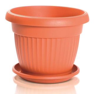 Doniczka zewnętrzna Terra z podstawką - średnica 25 cm - terakota