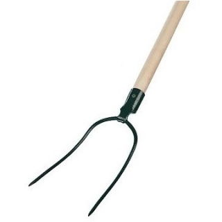 Widły 2-zębne z trzonkiem drewnianym T 100 cm