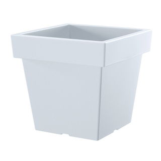 Lekka doniczka kwadratowa Lofly - 19 cm - biały