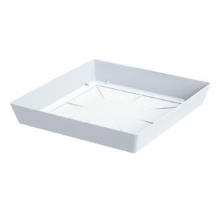 Lekka podstawka do doniczki kwadratowej Lofly - 16,5 cm - biała