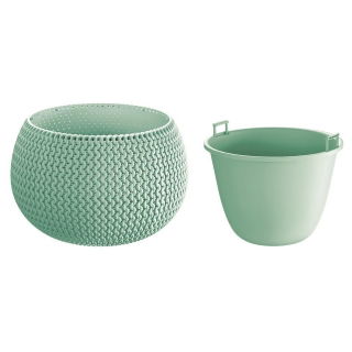 Doniczka okrągła + wkład Splofy Bowl - 29 cm - szałwia