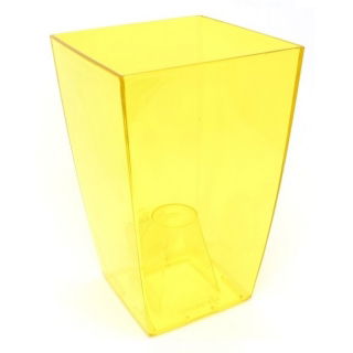Finezja - osłonka kwadratowa wysoka - żółta transparentna - 12,5 cm