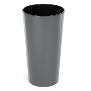 Okrągła doniczka wysoka Lilia - 14 cm - antracyt