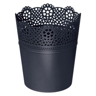 Osłonka ażurowa Lace - koronkowe wykończenie - 11 cm - antracyt
