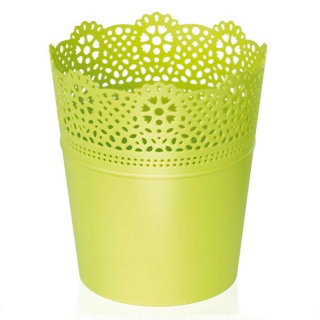 Osłonka ażurowa Lace - koronkowe wykończenie - 11 cm - limonka