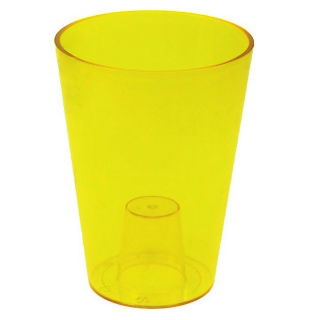 Lilia - osłonka okrągła wysoka - żółta transparentna - 12,5 cm