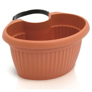 Doniczka zewnętrzna do zawieszenia na rynnie Terra - średnica 20 cm - terakota