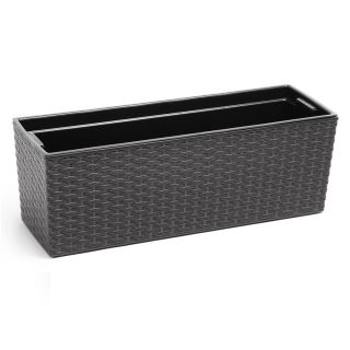 Zestaw balkonowy Begonia - 19 x 56 cm - rattan grafit