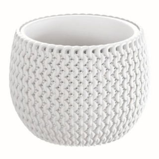 Doniczka okrągła + wkład Splofy Bowl - 24 cm - biały