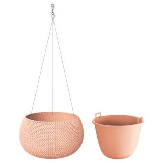 Doniczka okrągła wisząca Splofy Bowl - 24 cm - brzoskwiniowy