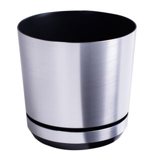 Doniczka okrągła Dekor - 21 cm - kolor aluminium
