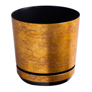 Doniczka okrągła Dekor - 14 cm - antyczne złoto