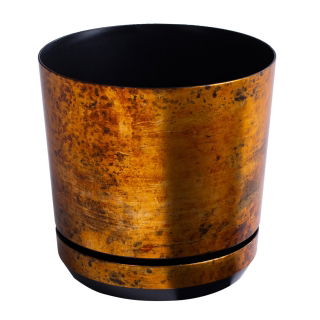 Doniczka okrągła Dekor - 16 cm - kolor rdzawy