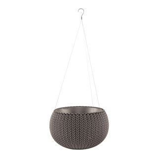 Doniczka wisząca Cozies M - śr. 36 cm - ciemnobrązowa